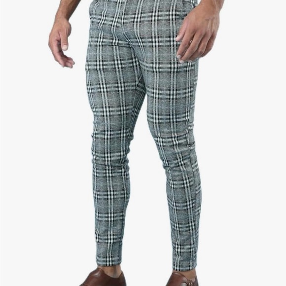 Young LA Plaid Dress Pants - Black and White 34x30 - Picture 1 of 3